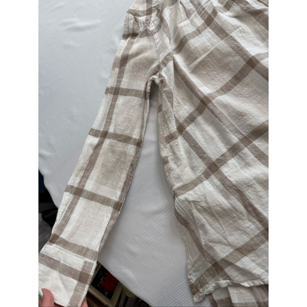 Free People Peppy In Plaid Button Up Ruffle Back Size Medium - Picture 7 of 10